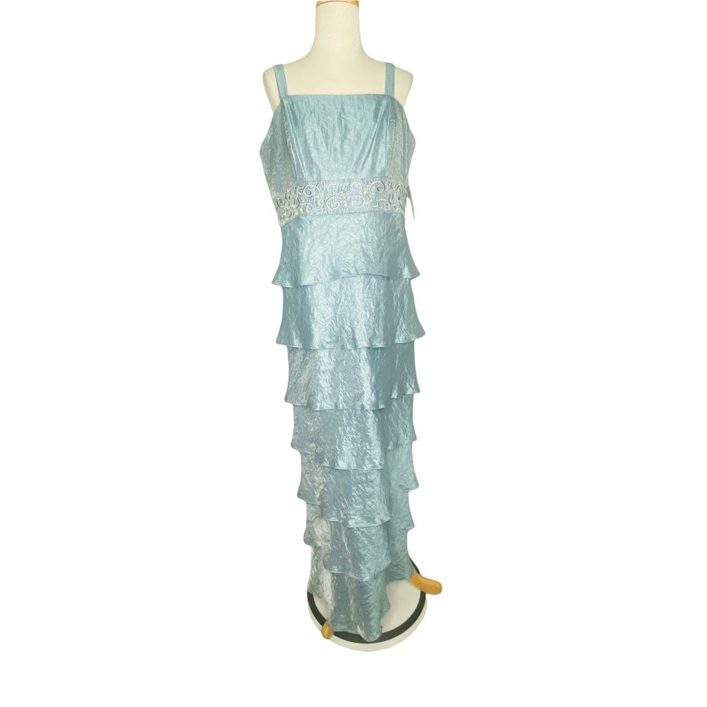 R&M Richards Tafetta 2Piece Gown and Bolero Set NWT Blue Sz 14 Style Vintage 80s - Picture 3 of 14